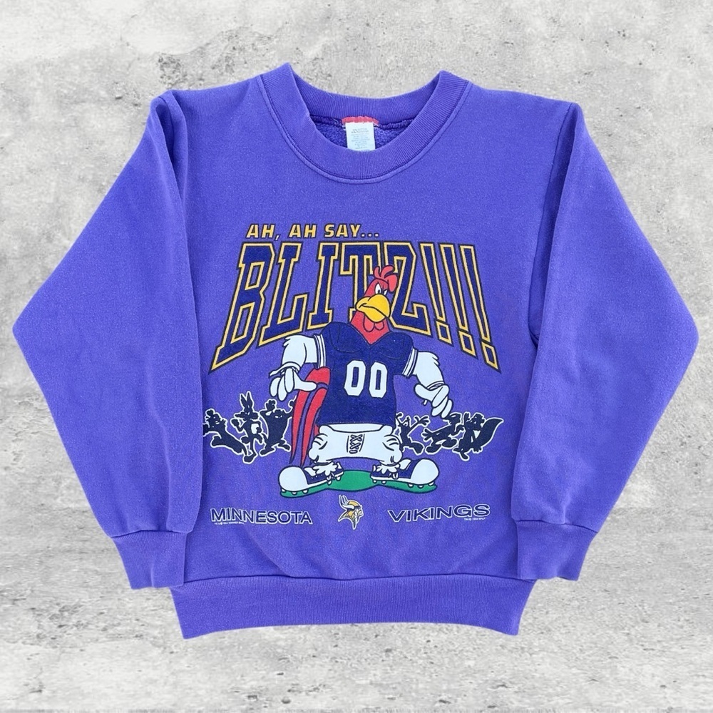Minnesota Vikings Looney Tunes Foghorn Leghorn 1994 NFL Sweatshirt Youth (6/6x)